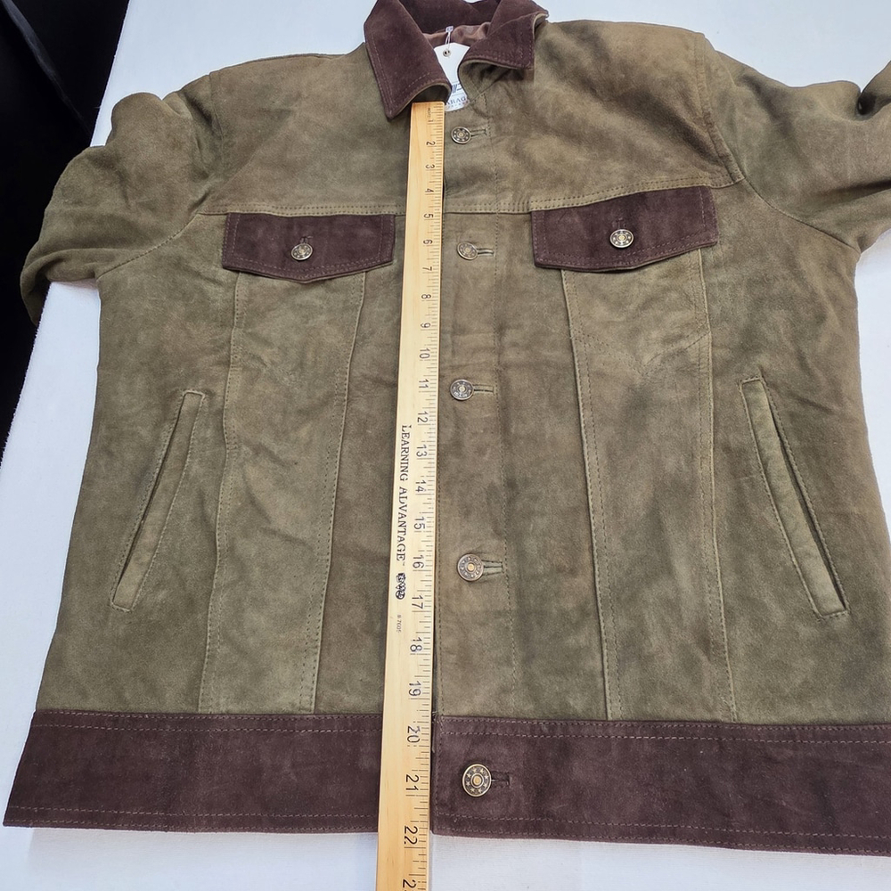 Men's Olive Suede Jacket - Picture 10 of 12